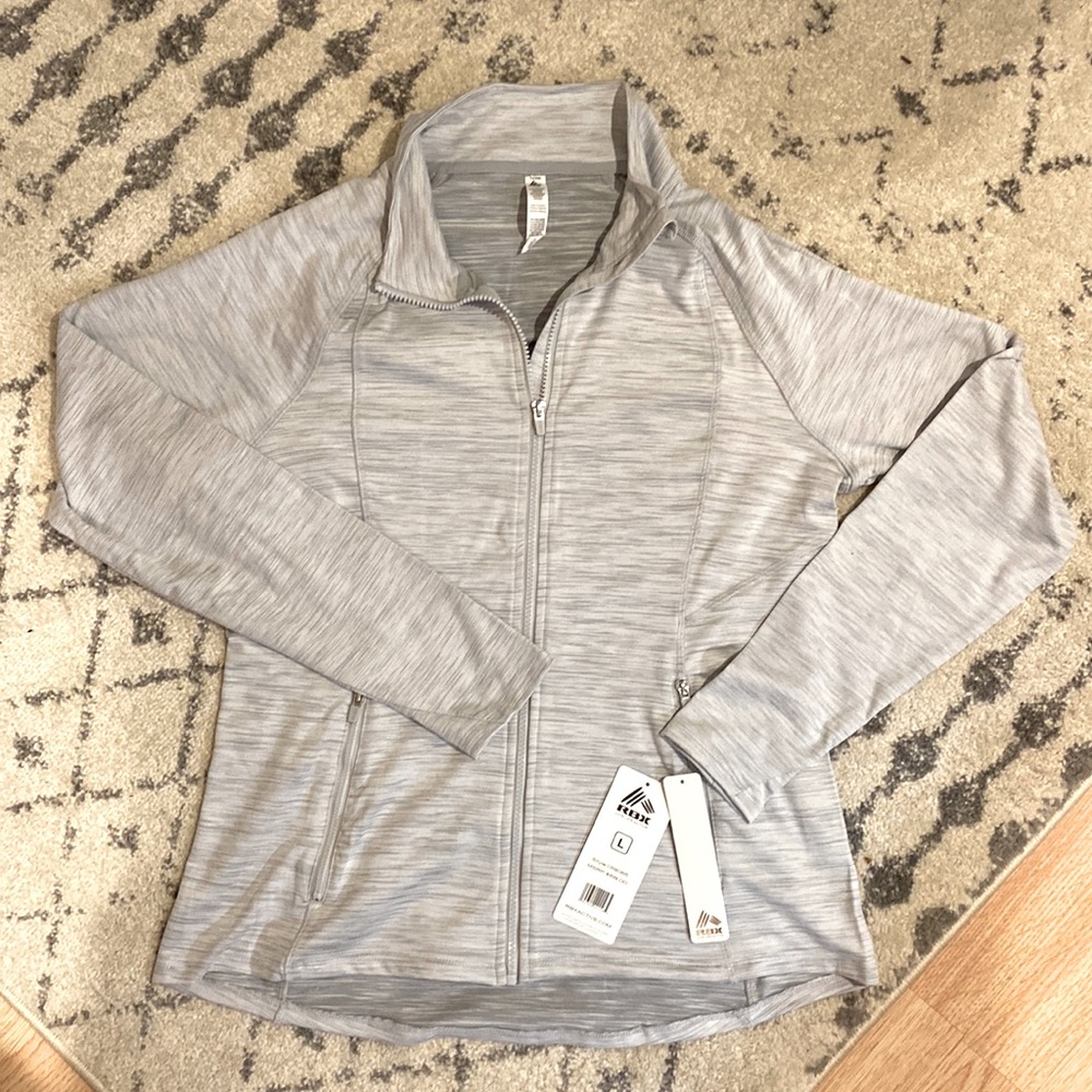 RBX Full Zip Sweatshirt light gray with zip pockets
